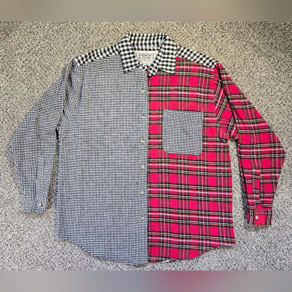 Vintage - Andrew's Jeans - SOFT Flannel Button Down Shirt Mens Size M GUC